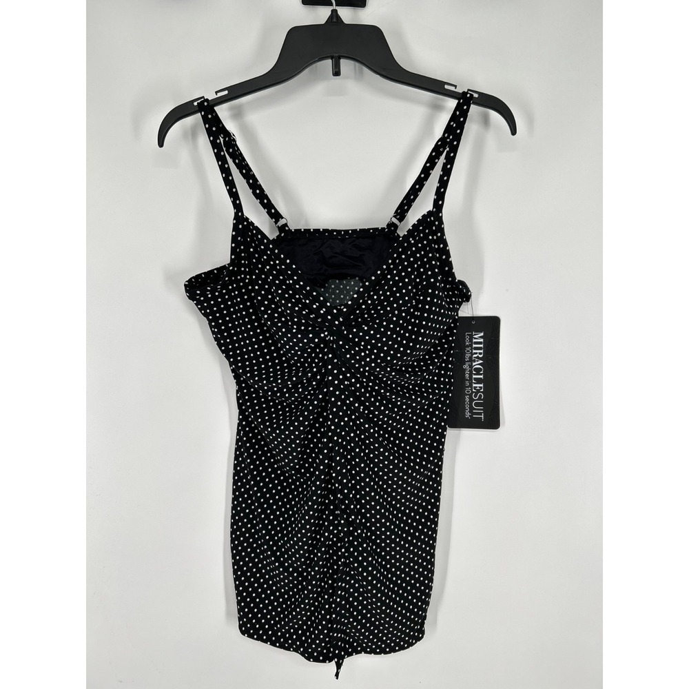 Miraclesuit Black with White Polka Dot One-Piece Swimsuit